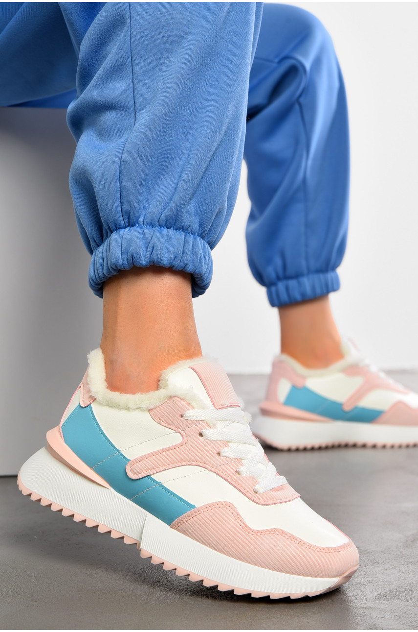 Кросівки жіночі зимові білого кольору на шнурівці В924-4 196186