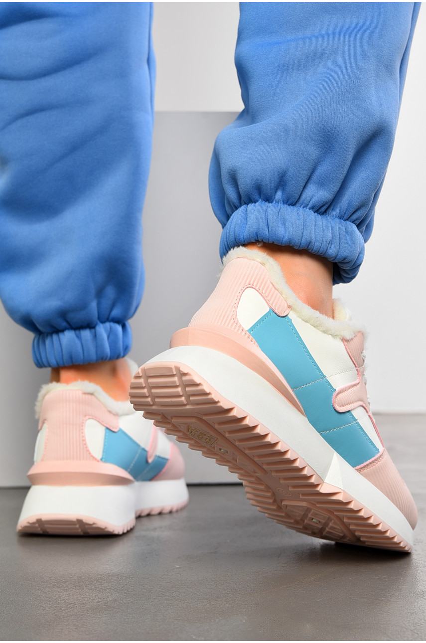 Кросівки жіночі зимові білого кольору на шнурівці В924-4 196186