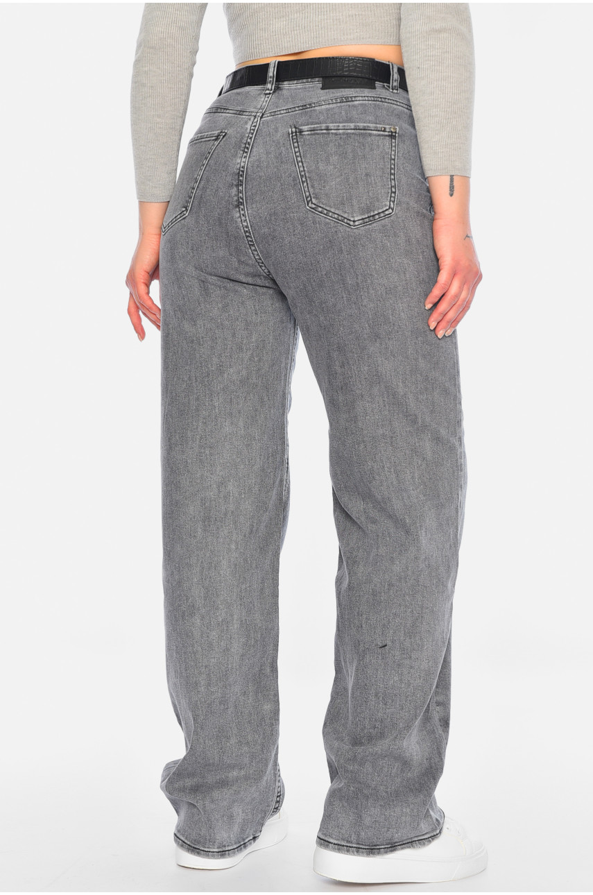Джинсы женские прямые серого цвета 3090 196203
