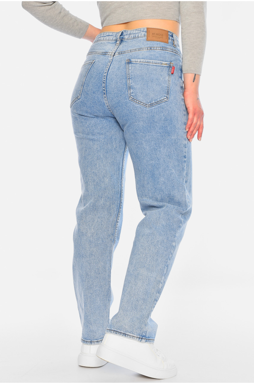 Джинси жіночі мом блакитного кольору 3071 196205 Джинси жіночі мом блакитного кольору 3071 196205