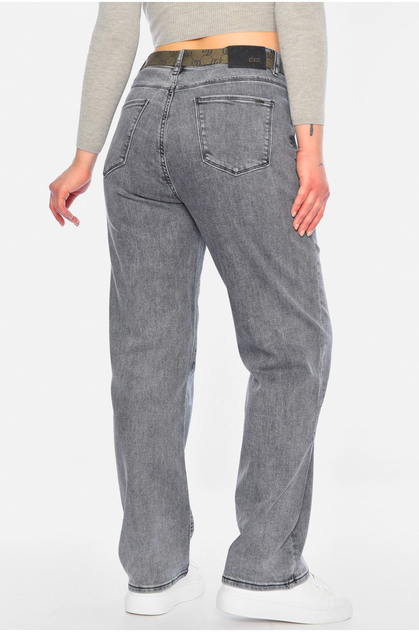 Джинси жіночі прямі сірого кольору 3086 196206 Джинси жіночі прямі сірого кольору 3086 196206