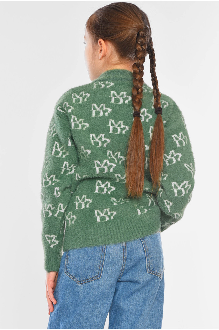 Свитер детский для девочки зеленого цвета 215 196208 Свитер детский для девочки зеленого цвета 215 196208