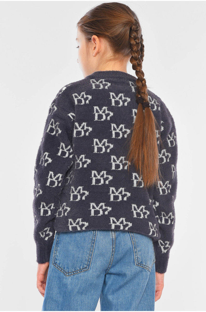 Свитер детский для девочки серого цвета 215 196209 Свитер детский для девочки серого цвета 215 196209