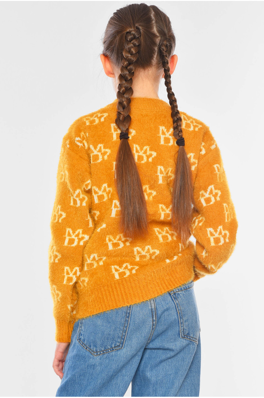Свитер детский для девочки горчичного цвета 215 196210 Свитер детский для девочки горчичного цвета 215 196210