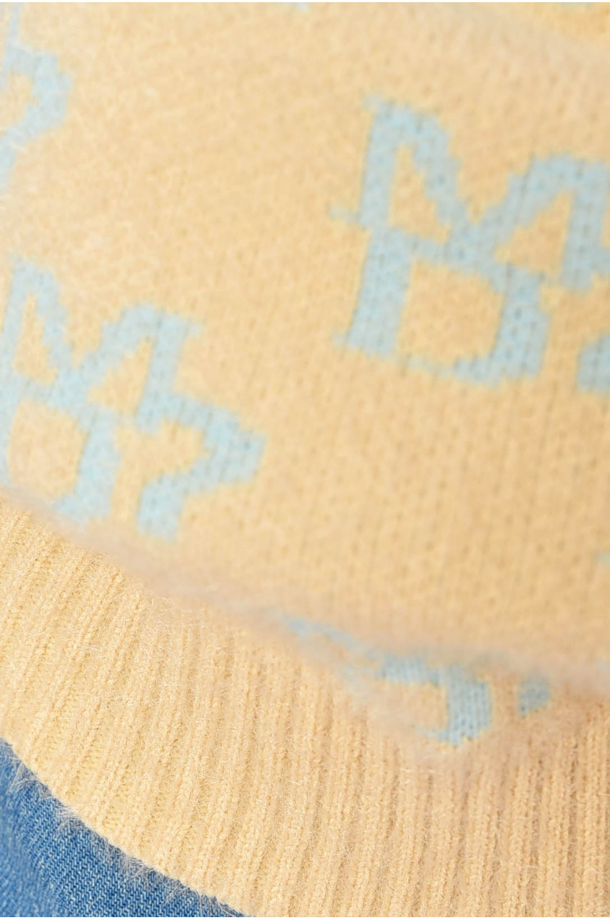 Свитер детский для девочки бежевого цвета 215 196213 Свитер детский для девочки бежевого цвета 215 196213