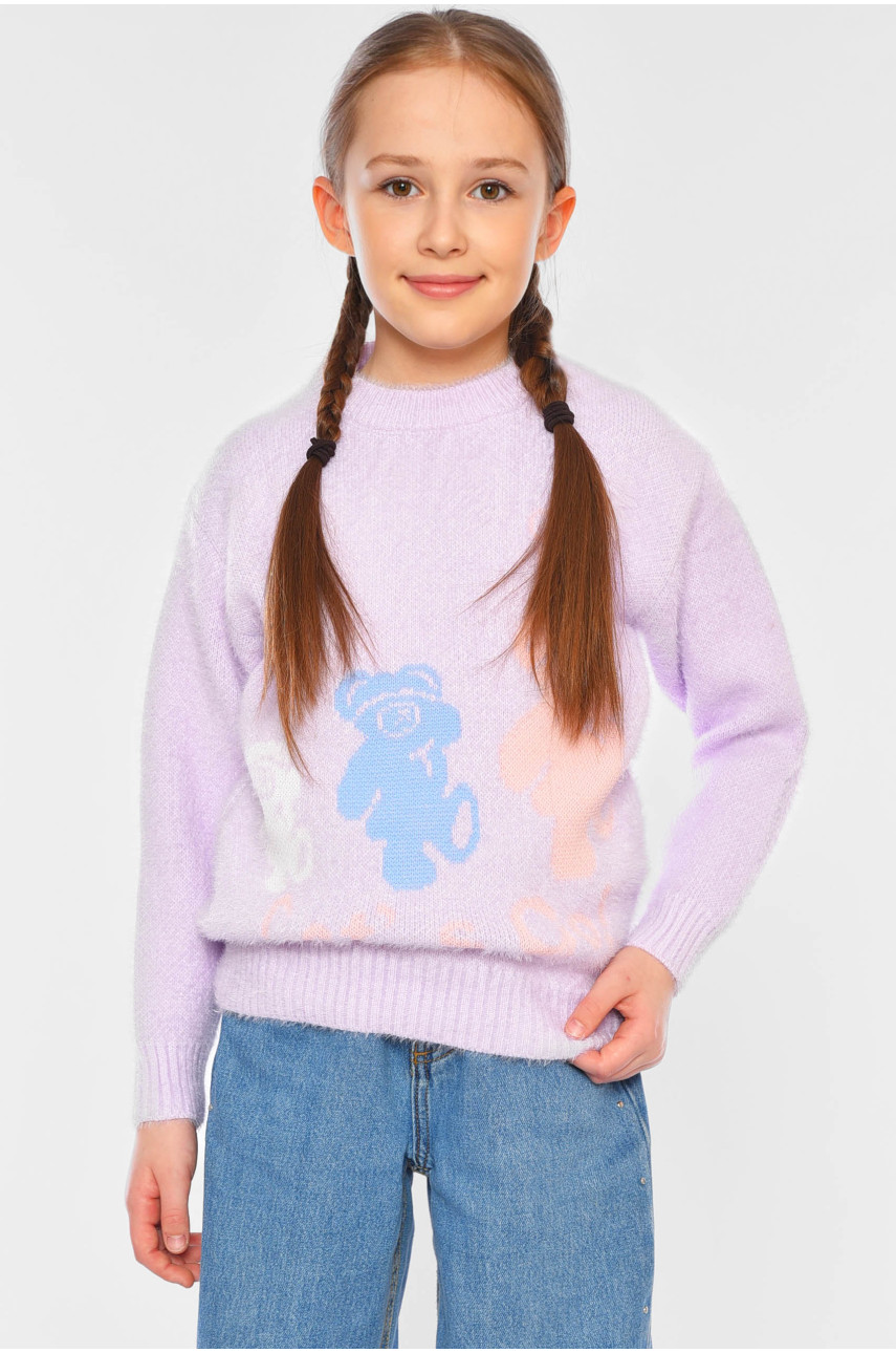Светр дитячий для дівчинки бузкового кольору 387 196217
