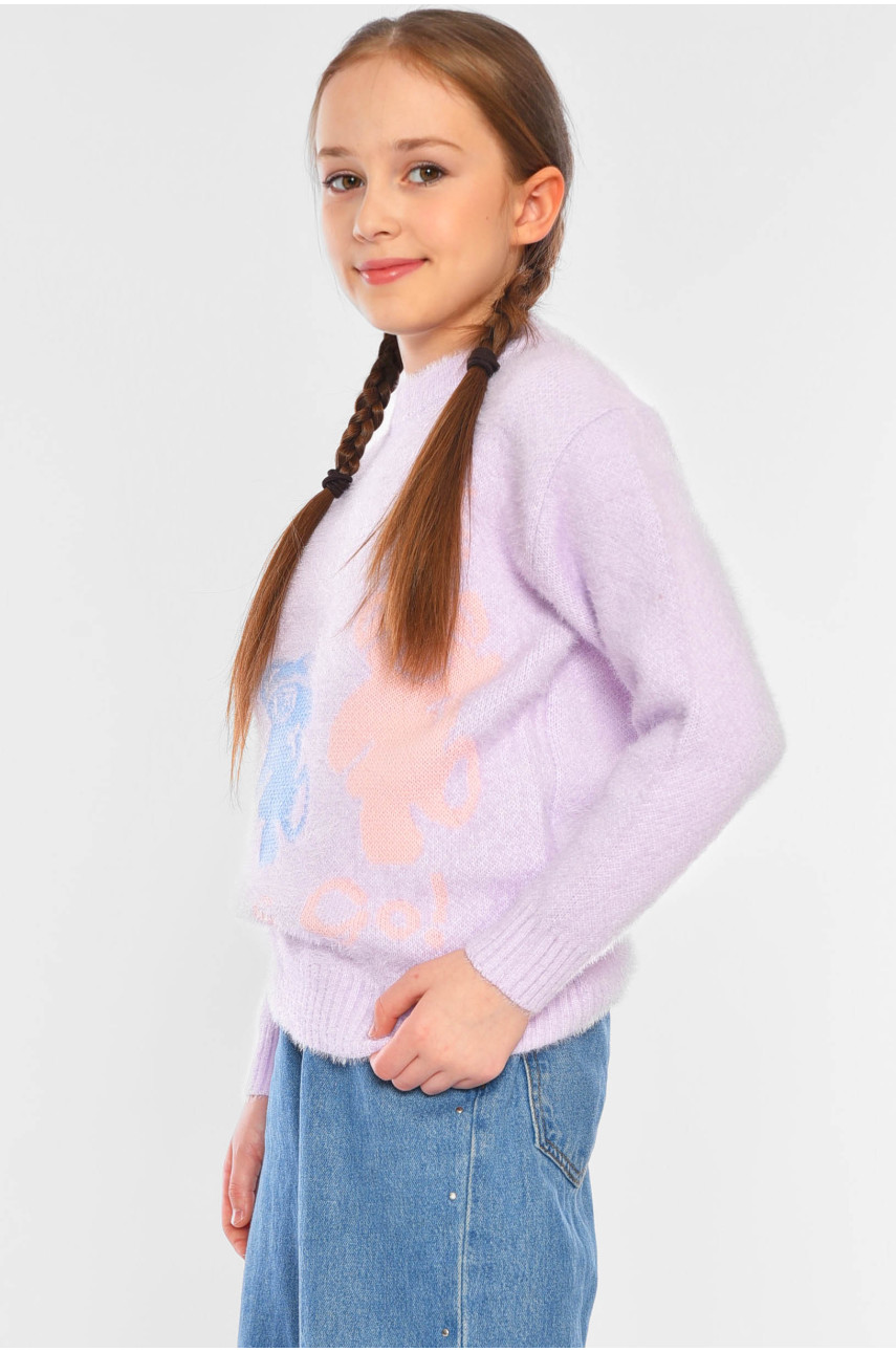 Светр дитячий для дівчинки бузкового кольору 387 196217