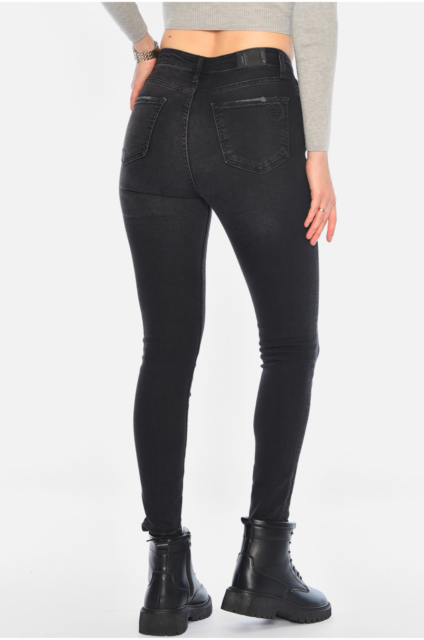 Джинси жіночі скінні чорного кольору 3312-22 196229