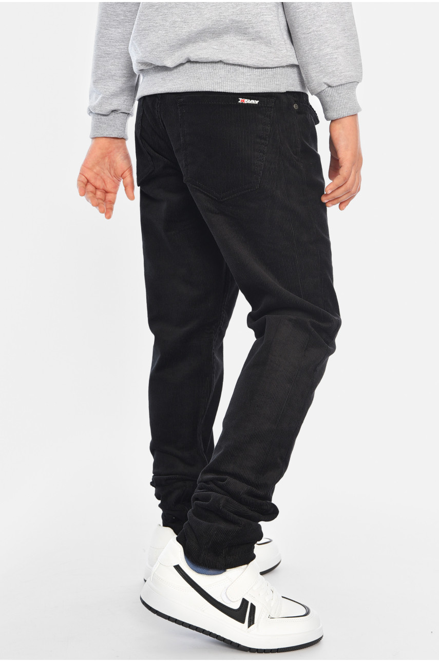 Брюки підліткові вельветові для хлопчика чорного кольору 2652 196234