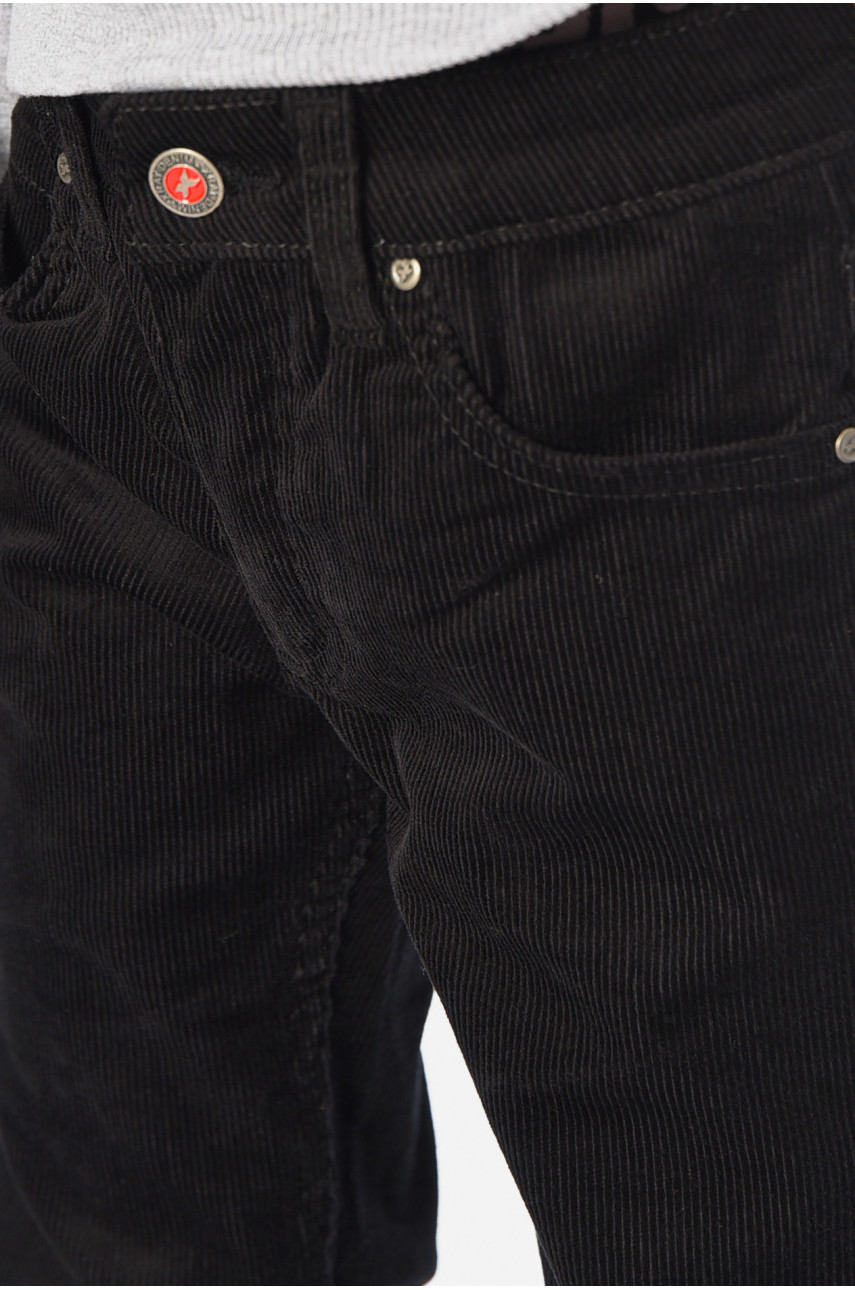 Брюки підліткові вельветові для хлопчика чорного кольору 2652 196234