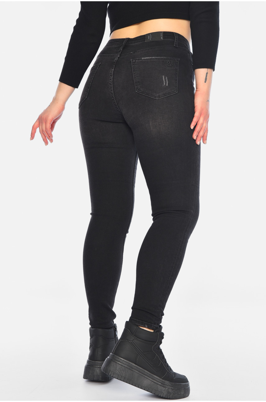 Джинси жіночі скінні чорного кольору 3312-22 196239