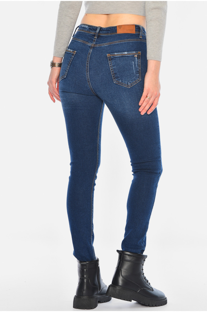 Джинси жіночі скінні темно-синього кольору 1766-44 196244 Джинси жіночі скінні темно-синього кольору 1766-44 196244