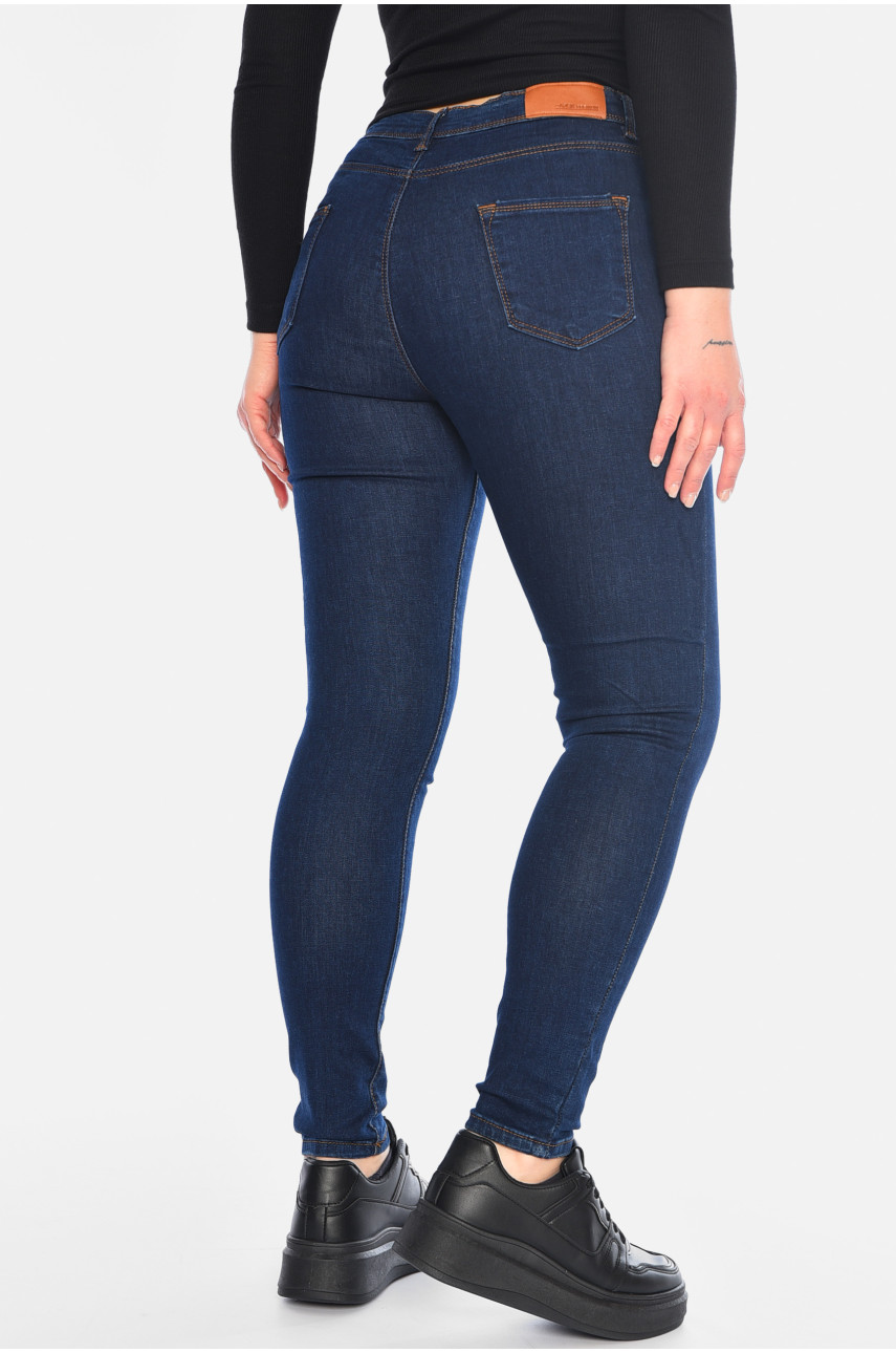 Джинси жіночі скінні темно-синього кольору 1568 196255 Джинси жіночі скінні темно-синього кольору 1568 196255