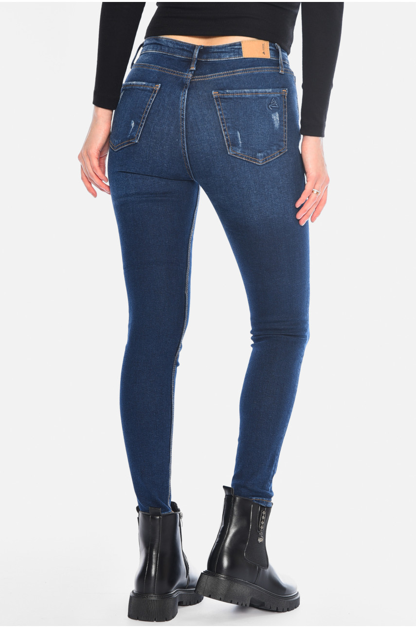 Джинсы женские скинни темно-синего цвета 6112-31 196259 Джинсы женские скинни темно-синего цвета 6112-31 196259