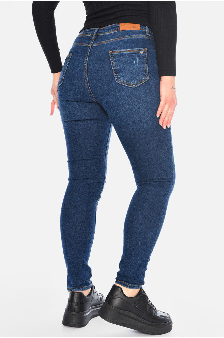 Джинси жіночі скінні темно-синього кольору 1766-34 196260 Джинси жіночі скінні темно-синього кольору 1766-34 196260