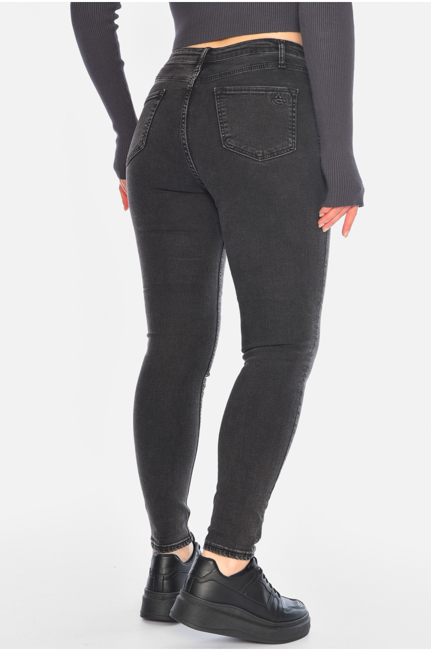 Джинси жіночі скінні темно-сірого кольору 3312-82 196267