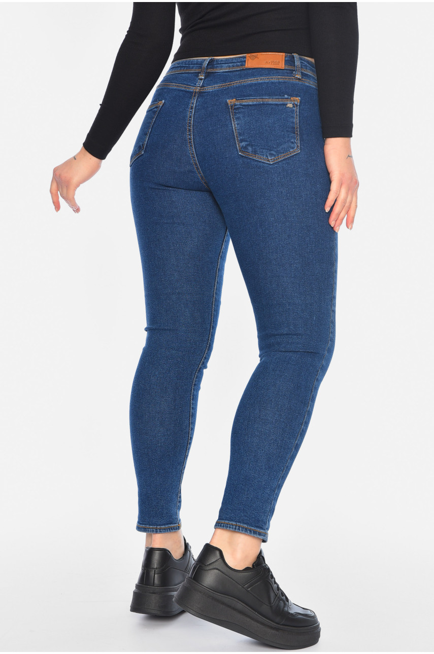 Джинси жіночі скінні темно-синього кольору 1789-05 196273 Джинси жіночі скінні темно-синього кольору 1789-05 196273