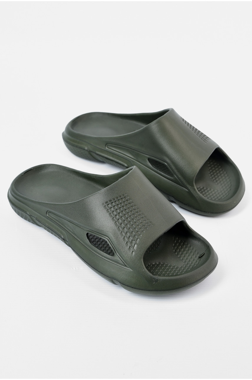 Шлепанцы пена мужские темно-зеленого цвета П-43 196292