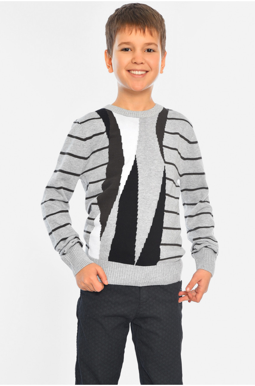 Светр дитячий для хлопчика сірого кольору 5152 196328