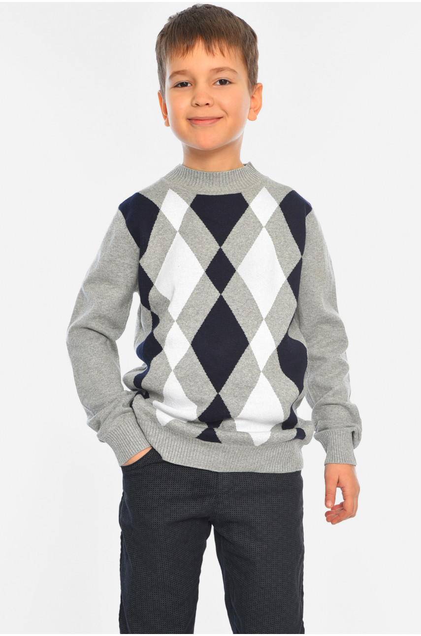 Светр дитячий для хлопчика сірого кольору 8329 196329 Светр дитячий для хлопчика сірого кольору 8329 196329