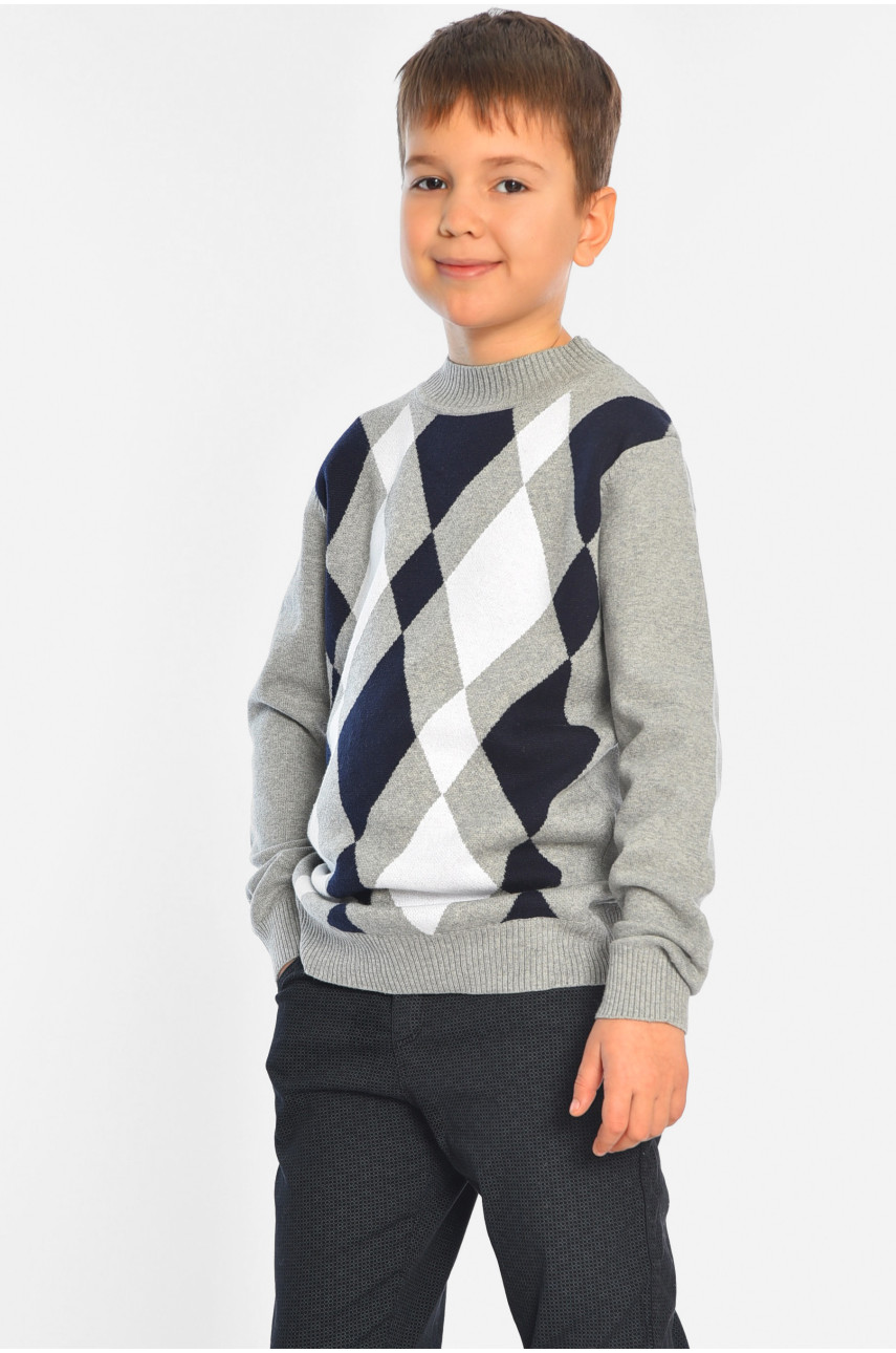 Светр дитячий для хлопчика сірого кольору 8329 196329 Светр дитячий для хлопчика сірого кольору 8329 196329