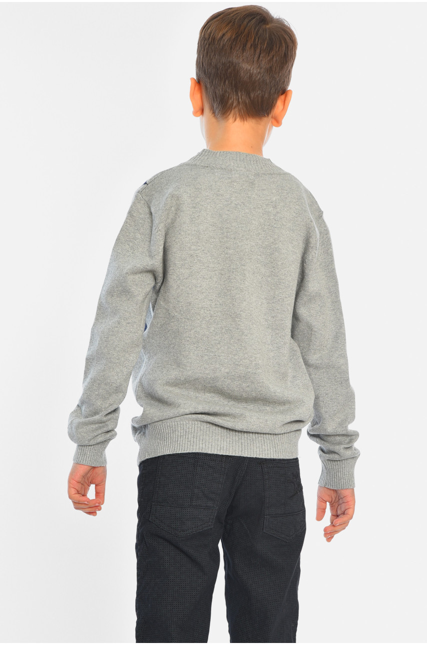 Светр дитячий для хлопчика сірого кольору 8329 196329 Светр дитячий для хлопчика сірого кольору 8329 196329