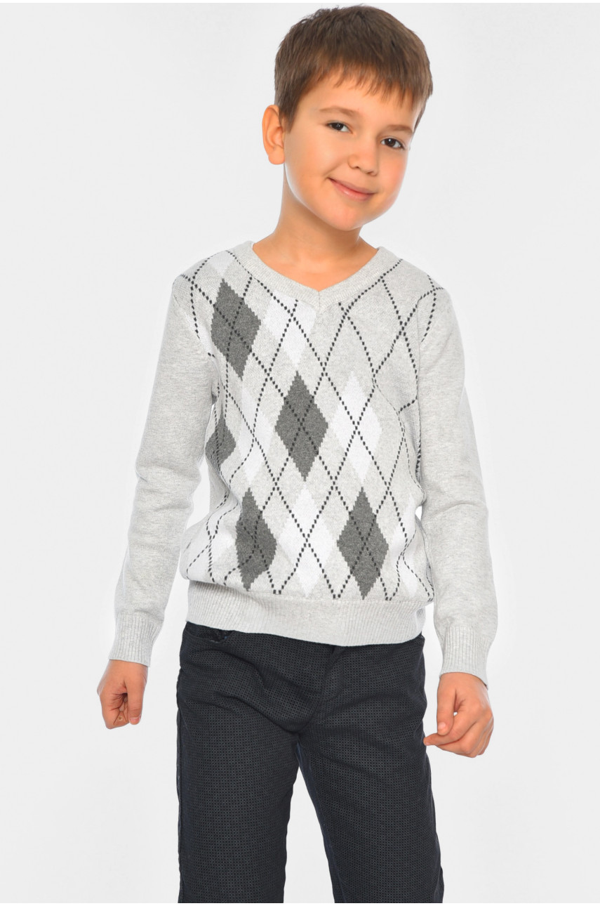 Светр дитячий для хлопчика сірого кольору 8404 196330