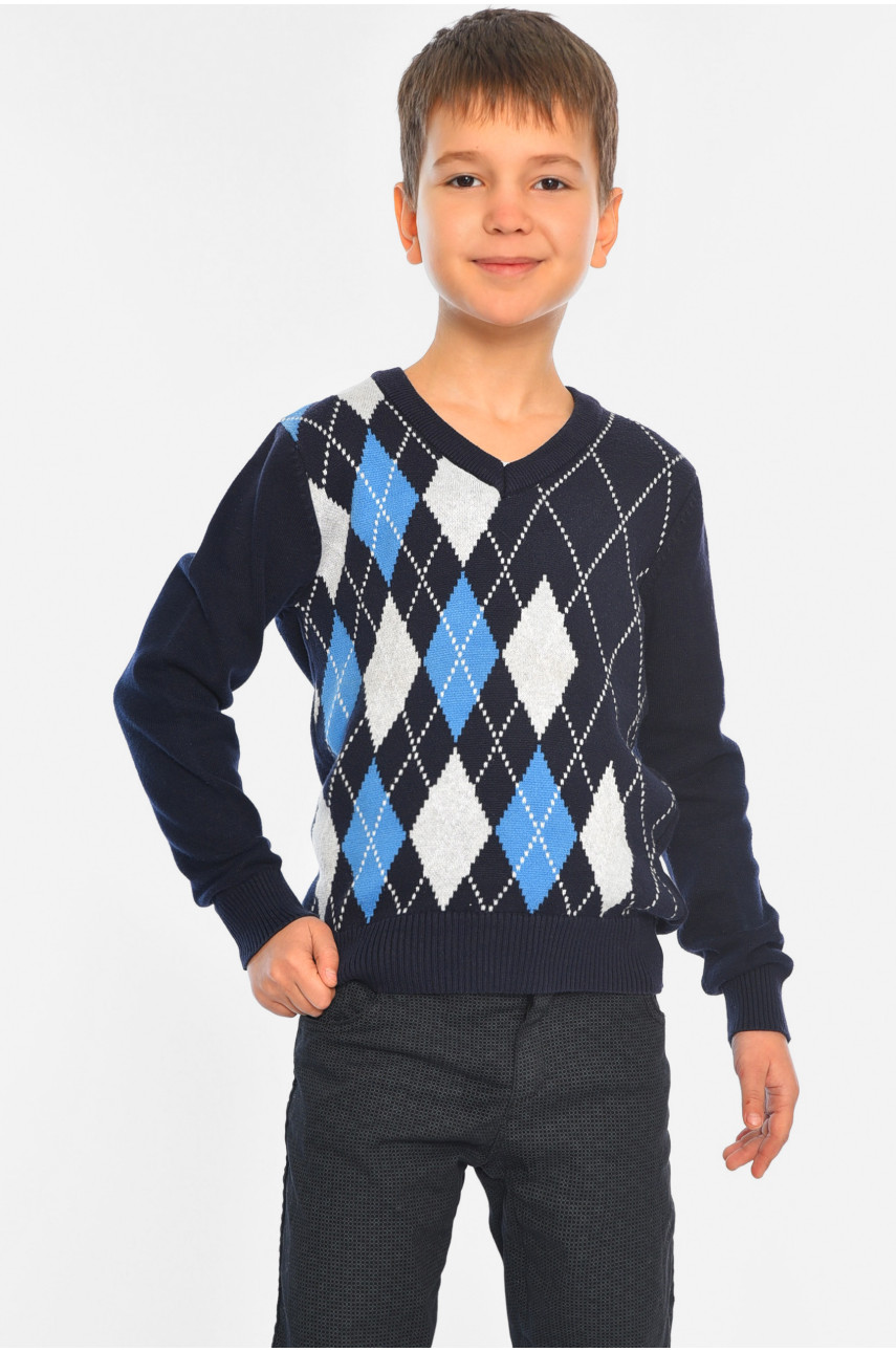 Свитер детский для мальчика темно-синего цвета 8404 196331