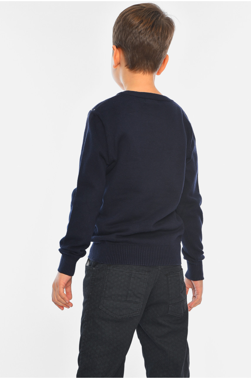Свитер детский для мальчика темно-синего цвета 8404 196331 Свитер детский для мальчика темно-синего цвета 8404 196331