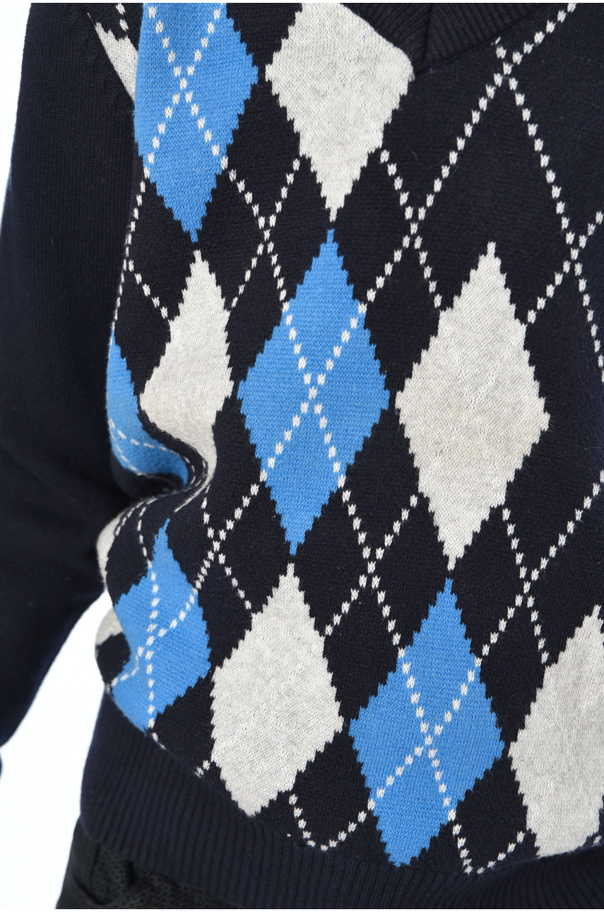 Свитер детский для мальчика темно-синего цвета 8404 196331 Свитер детский для мальчика темно-синего цвета 8404 196331