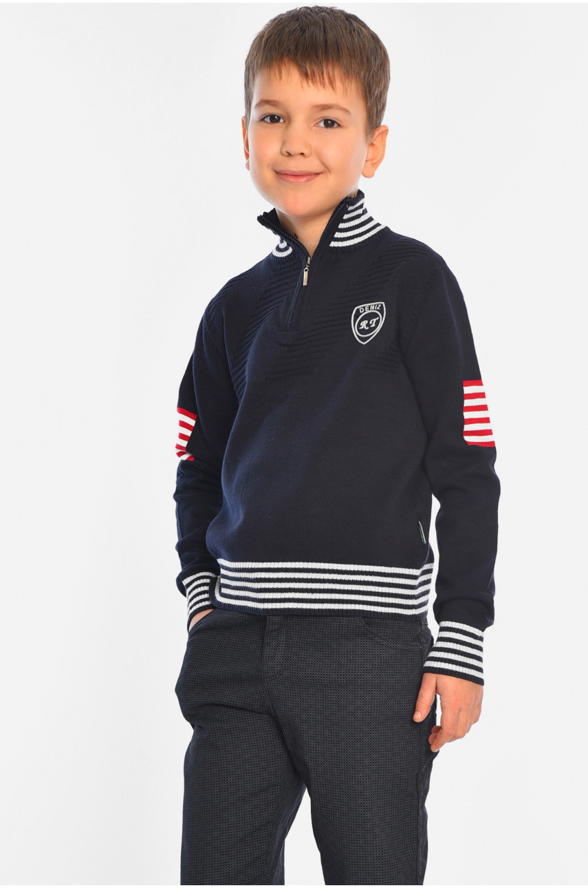 Светр дитячий для хлопчика темно-синього кольору 4-16 196332