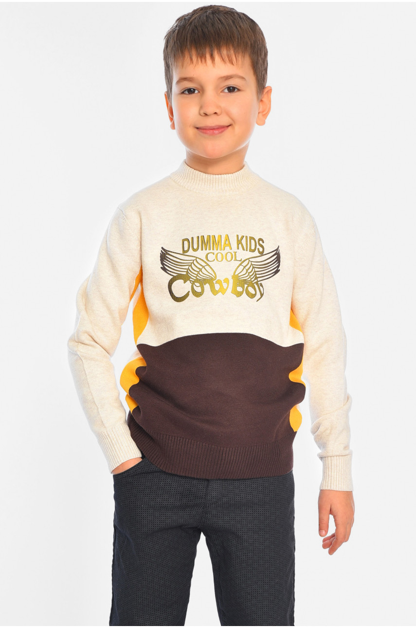 Светр дитячий для хлопчика молочного кольору 1303 196333