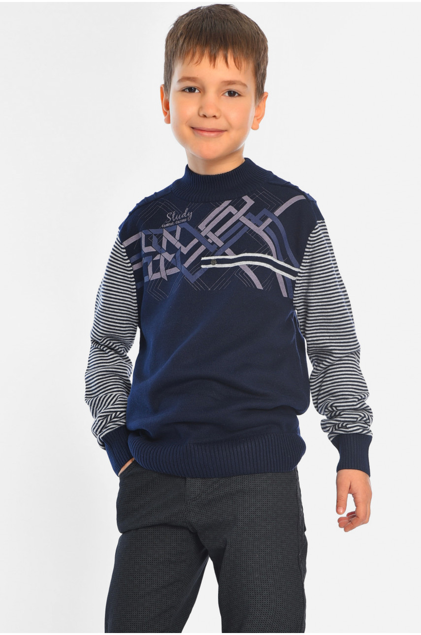 Светр дитячий для хлопчика темно-синього кольору 1912 196359