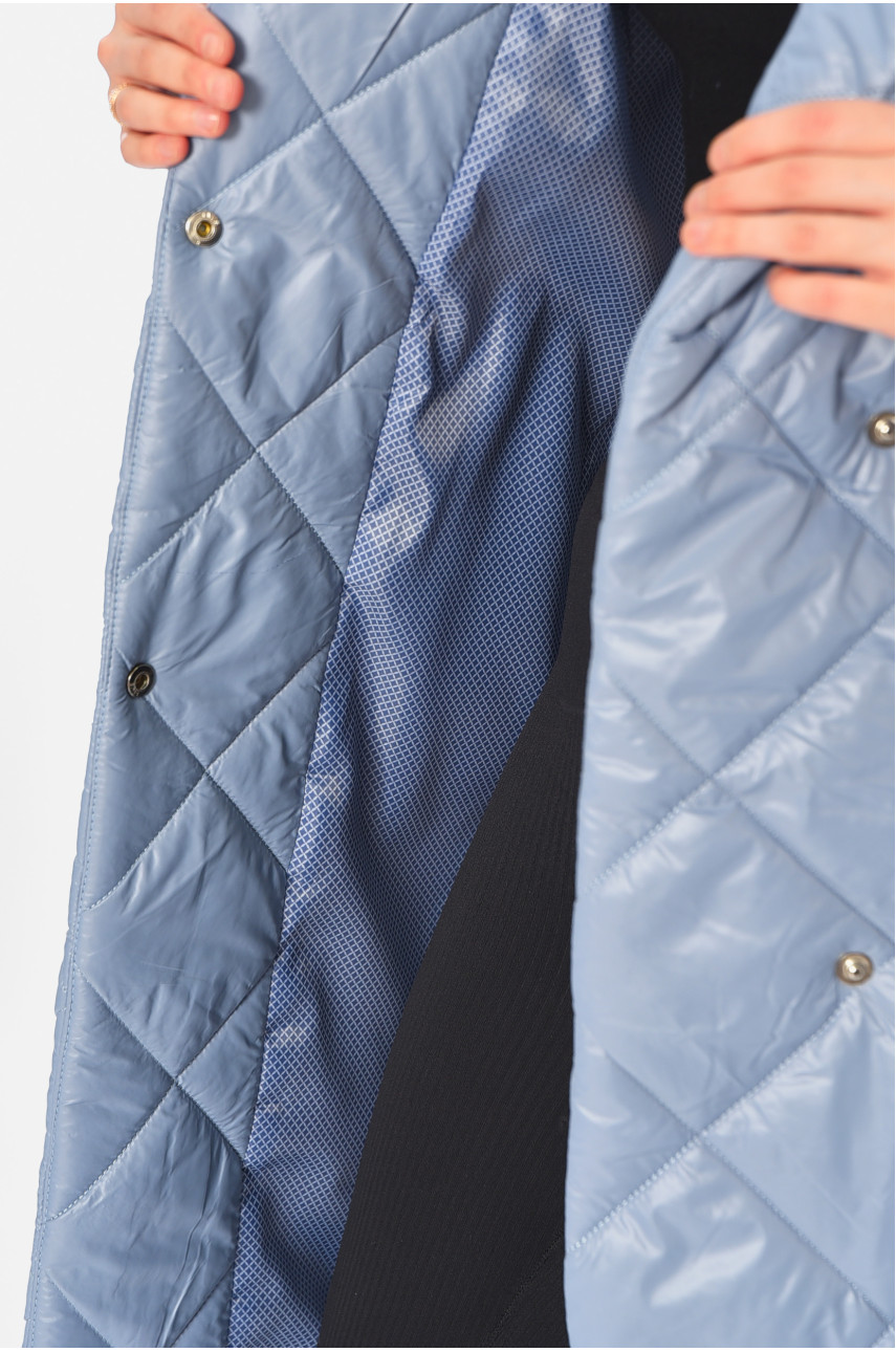 Куртка жіноча подовжена демісезонна блакитного кольору 327 196379