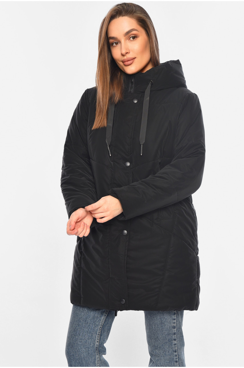 Куртка жіноча демісезонна чорного кольору 329 196386
