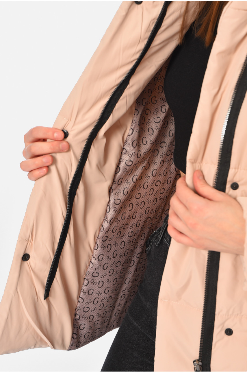 Куртка жіноча демісезонна світло-бежевого кольору 268-1 196388