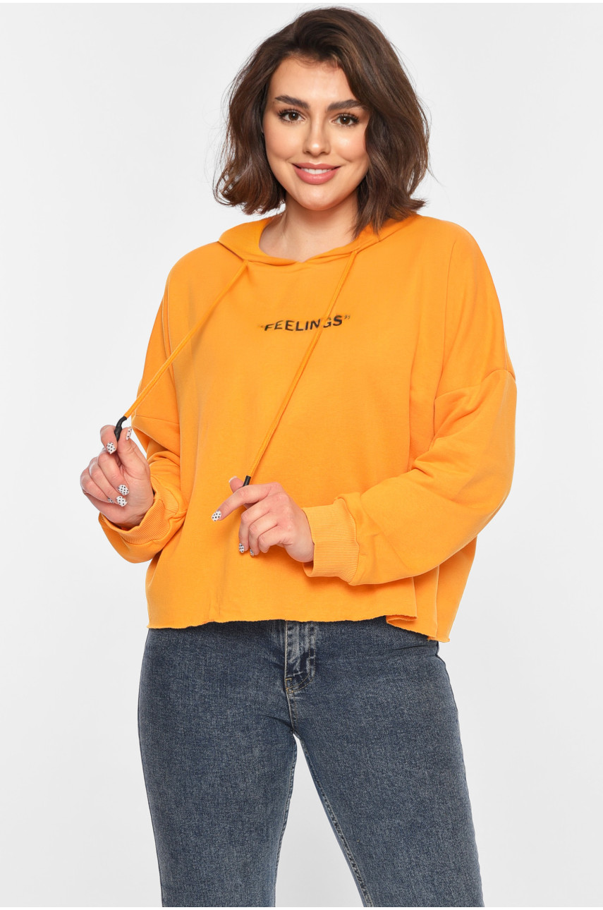 Свитшот женский желтого цвета 196391 Свитшот женский желтого цвета 196391