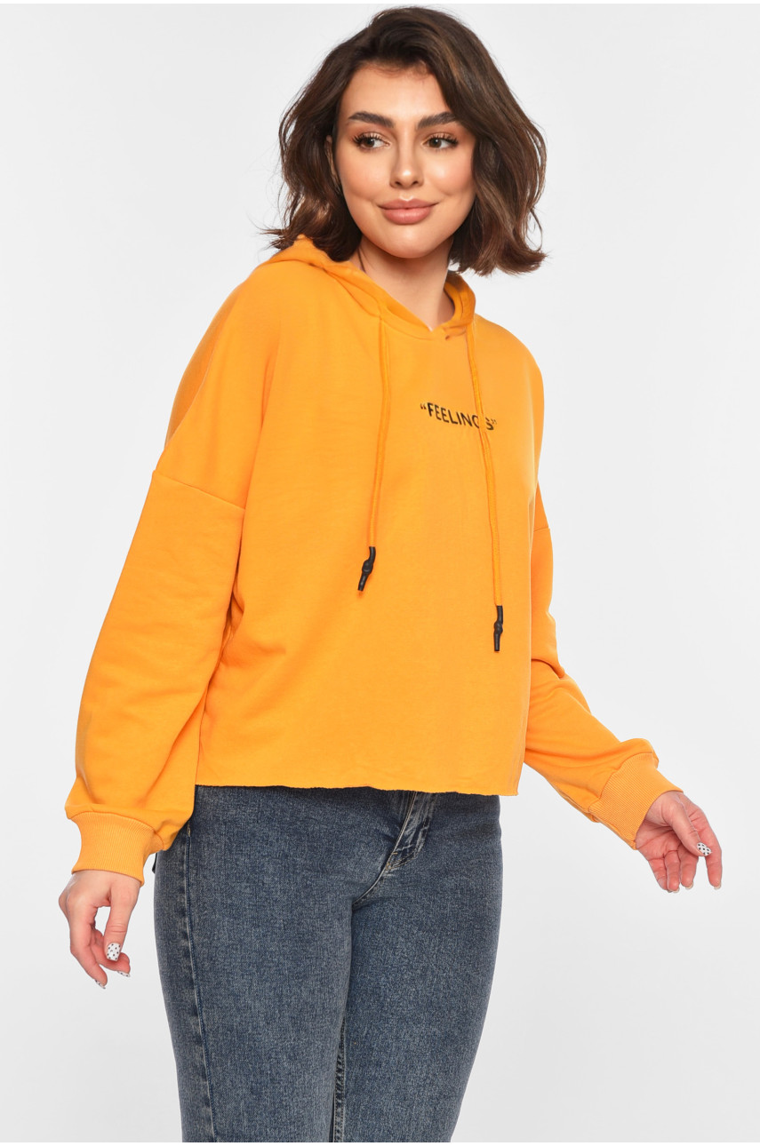 Свитшот женский желтого цвета 196391 Свитшот женский желтого цвета 196391