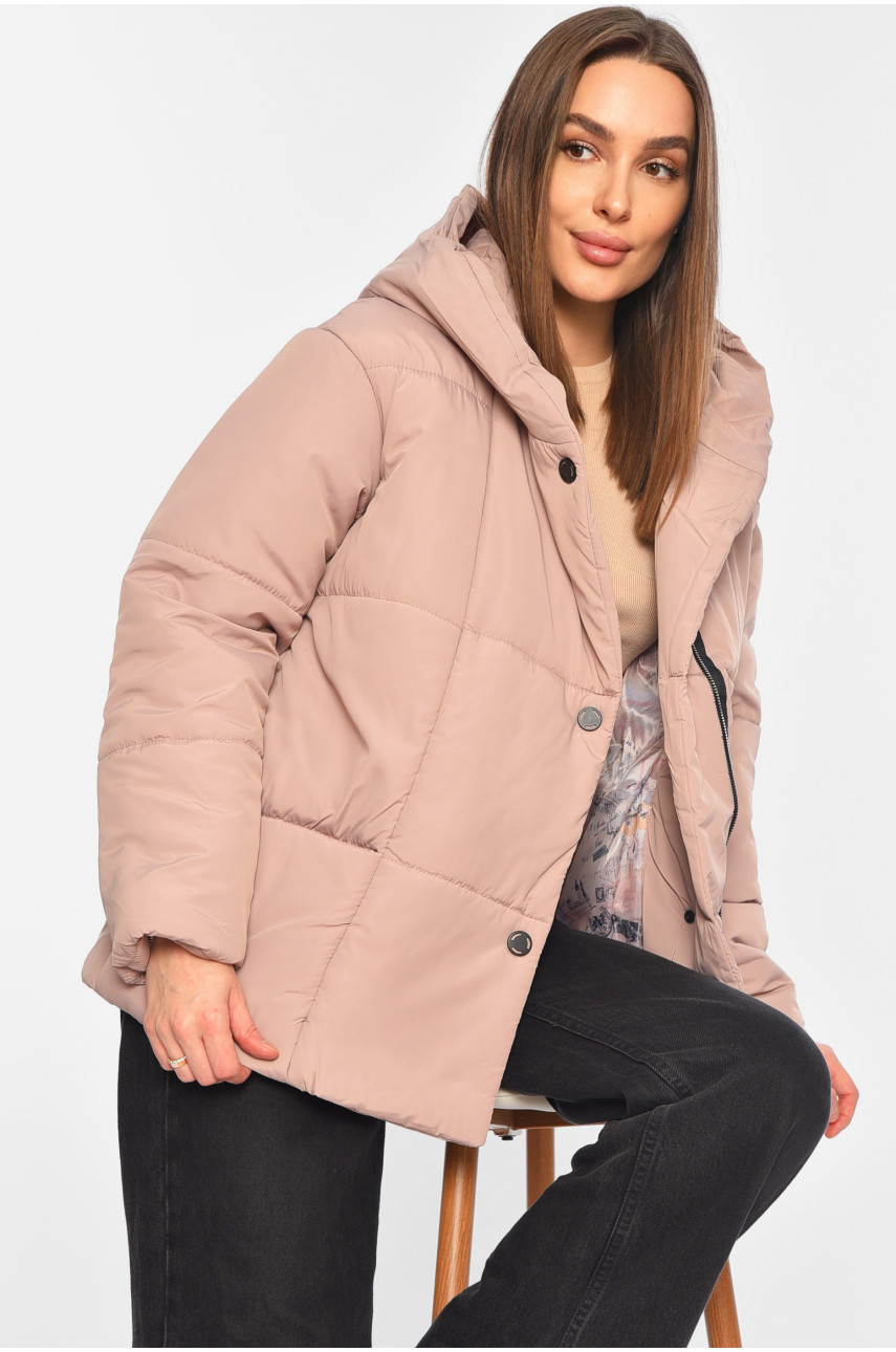Куртка жіноча демісезонна світло-рожевого кольору 268-1 196400