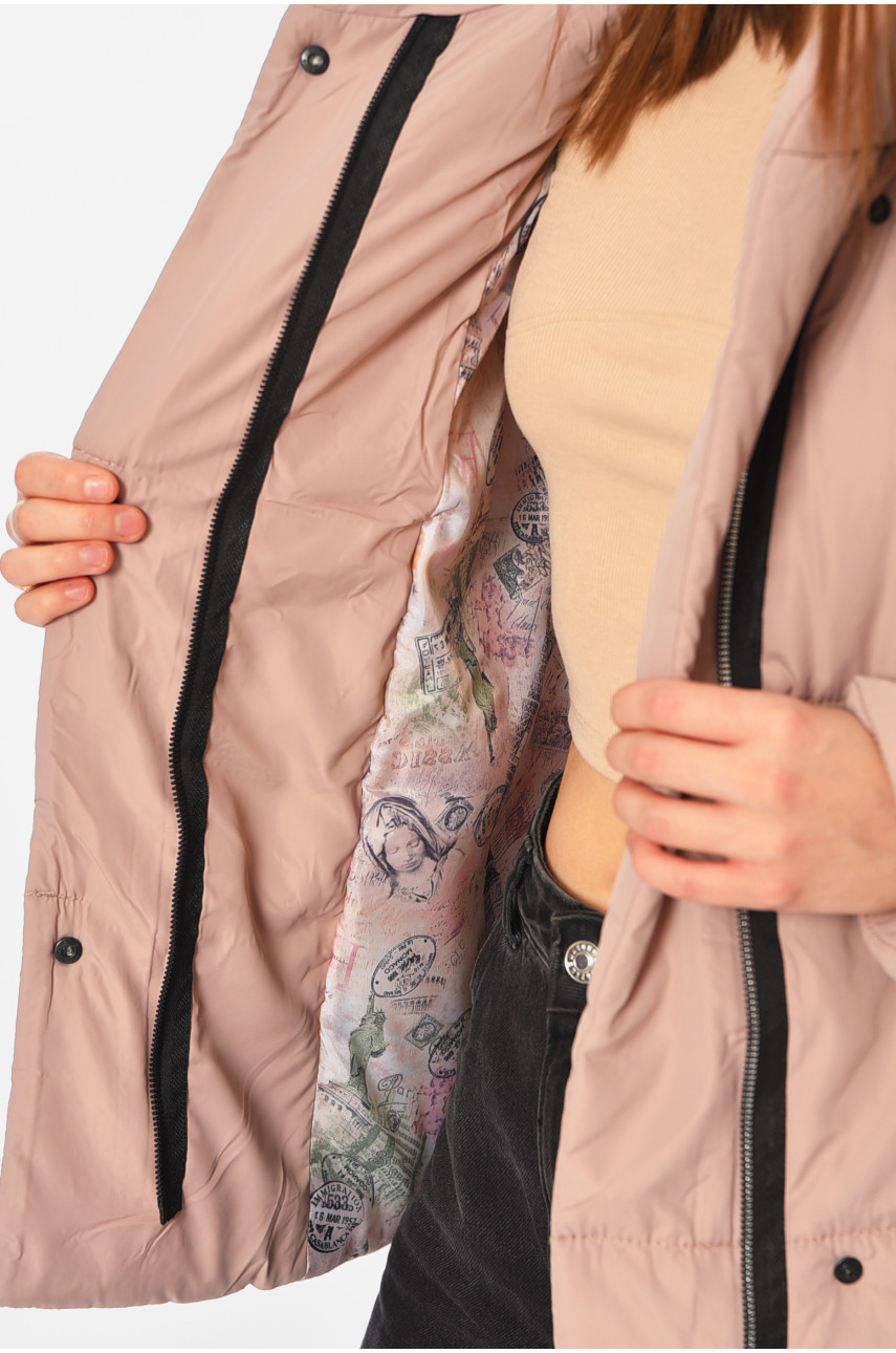 Куртка жіноча демісезонна світло-рожевого кольору 268-1 196400