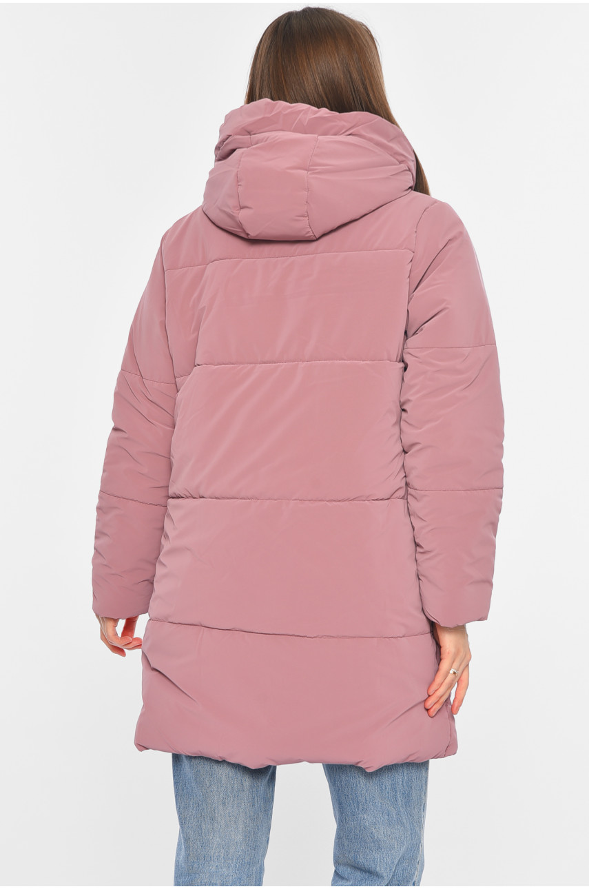 Куртка жіноча демісезонна бузкового кольору 329 196405 Куртка жіноча демісезонна бузкового кольору 329 196405