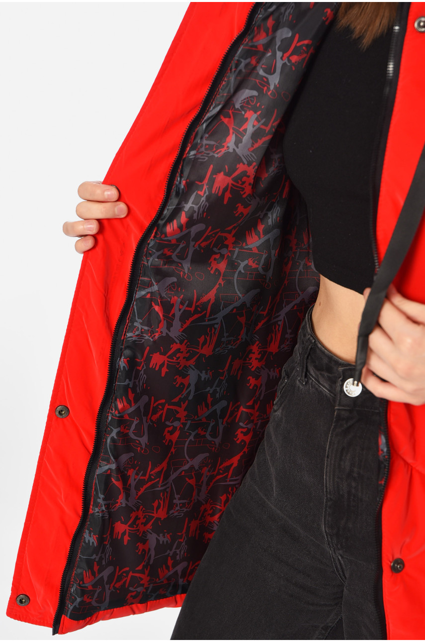 Куртка жіноча демісезонна червоного кольору 329 196406