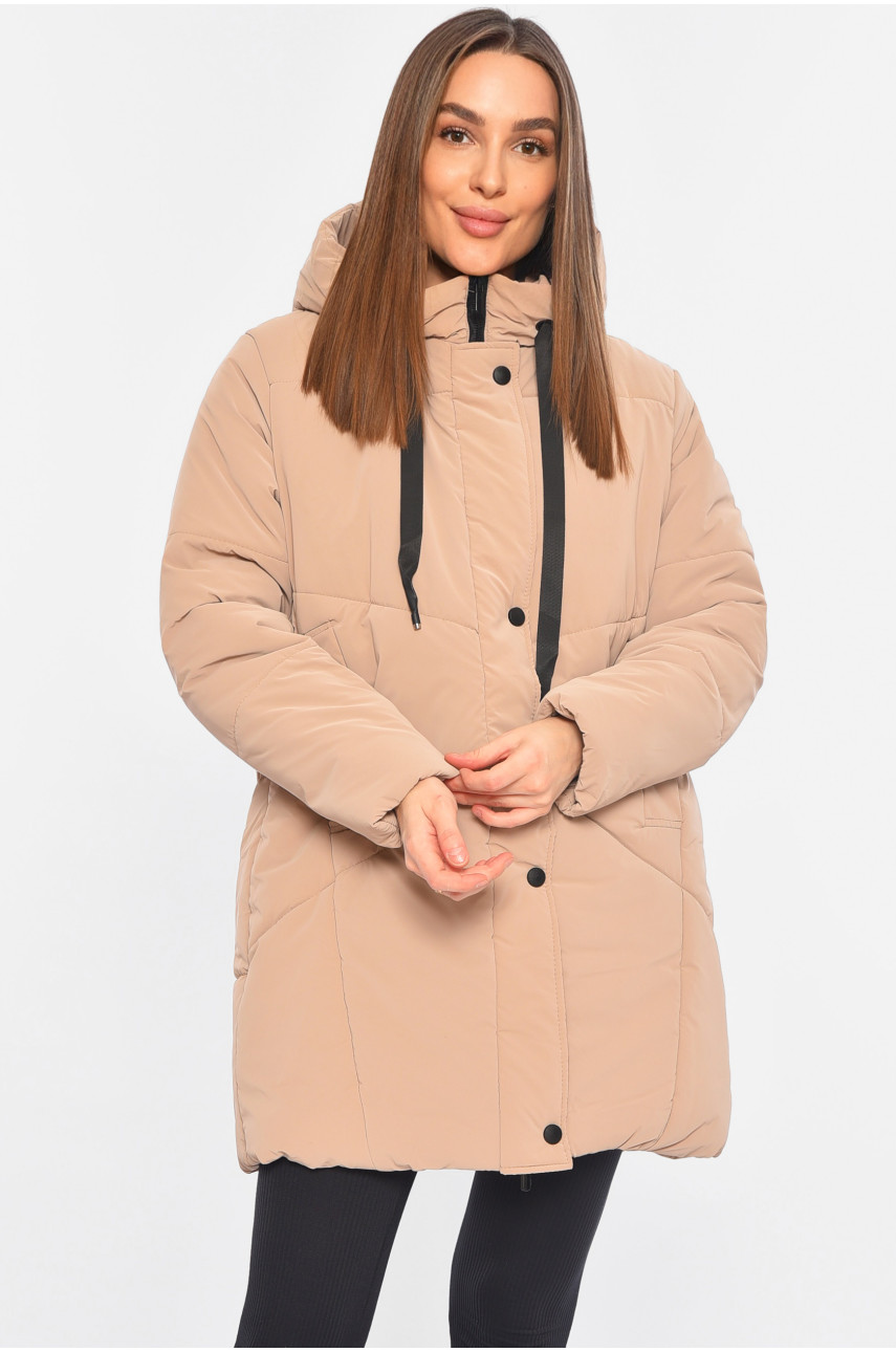 Куртка жіноча демісезонна бежевого кольору 329 196407