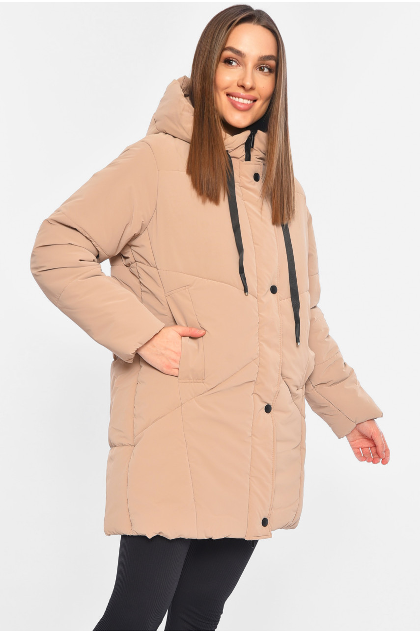 Куртка жіноча демісезонна бежевого кольору 329 196407