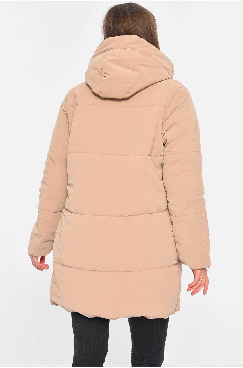 Куртка жіноча демісезонна бежевого кольору 329 196407