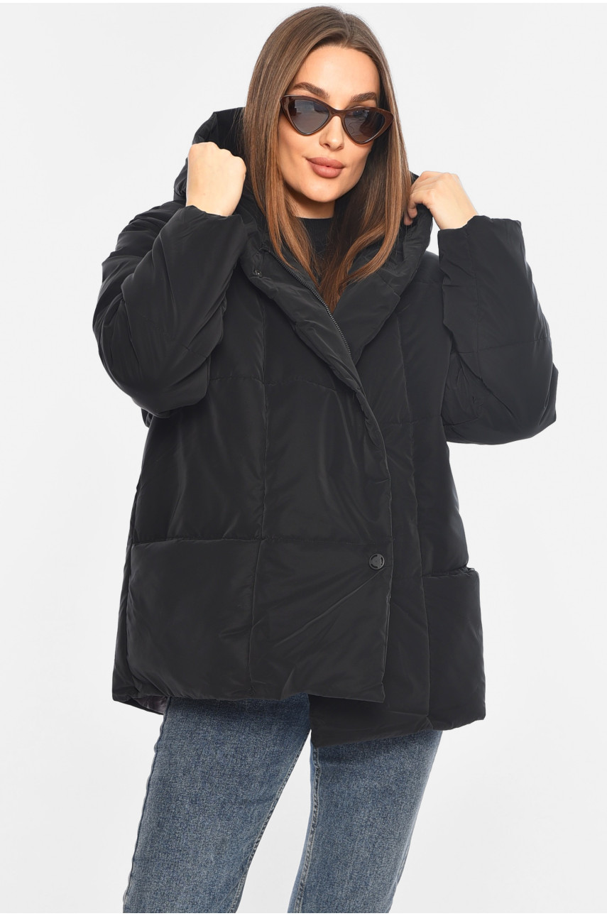 Куртка жіноча демісезонна чорного кольору 268 196408