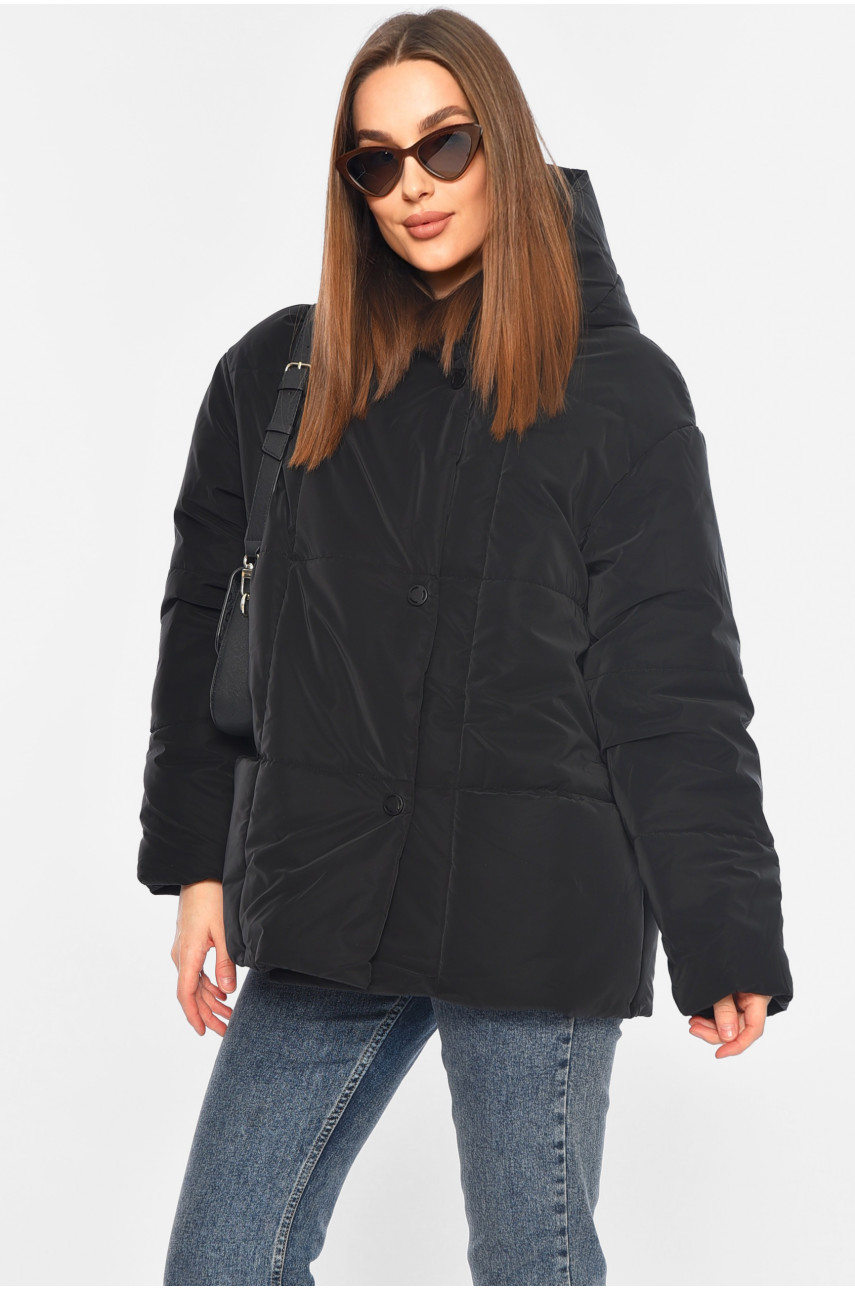 Куртка жіноча демісезонна чорного кольору 268 196408