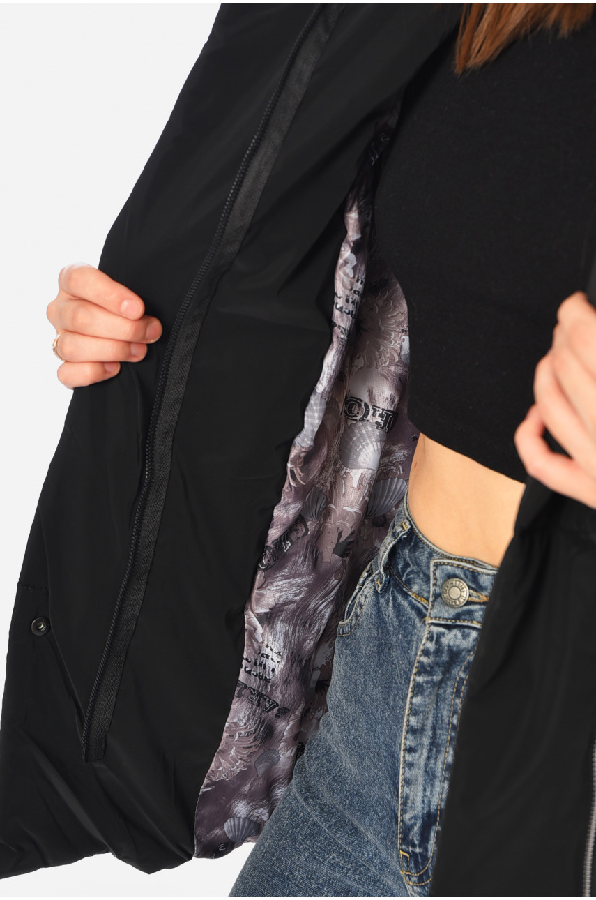 Куртка жіноча демісезонна чорного кольору 268 196408