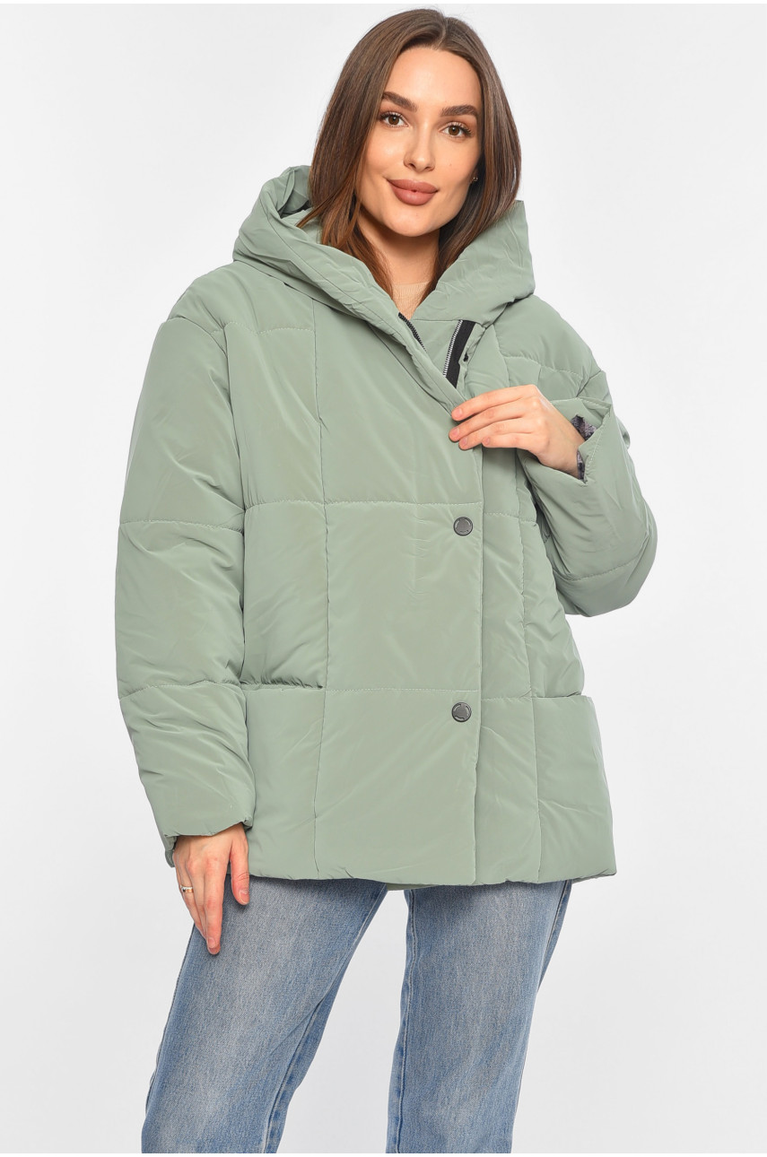 Куртка жіноча демісезонна світло-зеленого кольору 268 196410