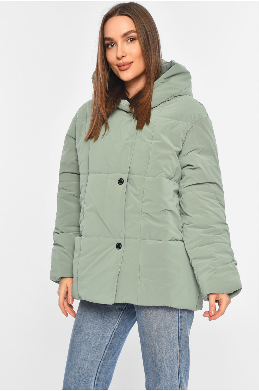 Куртка жіноча демісезонна світло-зеленого кольору 268 196410